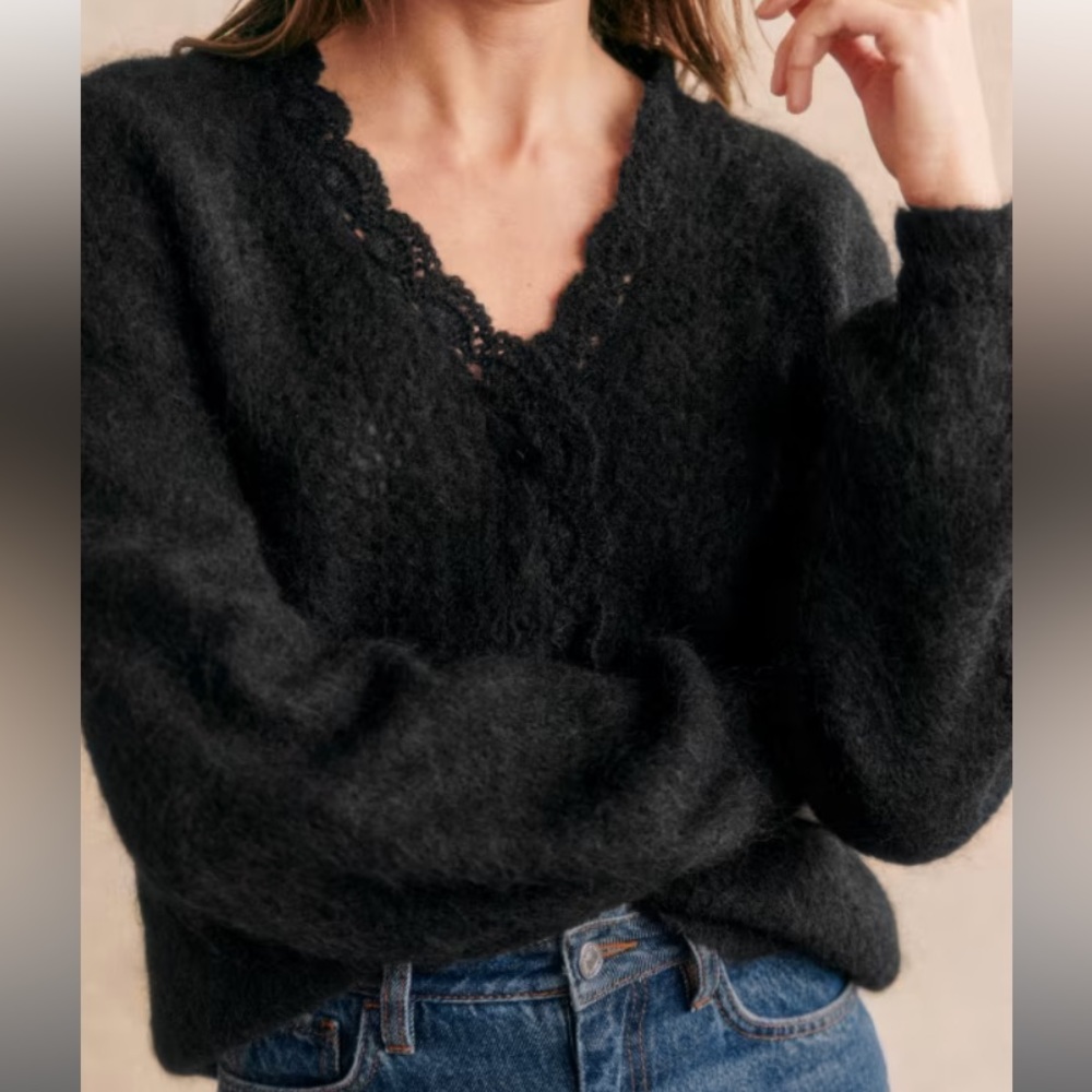 Sezane Black Angelie Cardigan - Size XXS